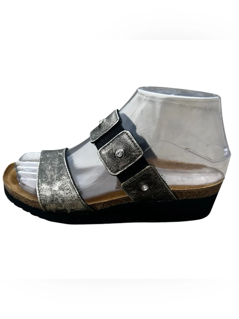 Naot Bronze Rhinestone Leather Footbed Slide EUC 36 - Picture 2 of 7
